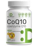 CoQ10 100mg with Omega 3 - 240 Capsules | Heart Energy & Brain Health Antioxidant Support - Non-GMO Supplements - Buy Online on GoSupps.com