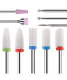 Fiezkaa 10Pcs Ceramic Nail Drill Bits Set - Professional Efile Bits for Acrylic Gel Nails - Cuticle Remover Diamond Bits for Manicure Pedicure - Buy Online on GoSupps.com