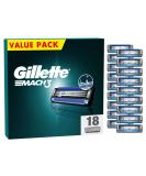 Gillette Mach3 razor blades for razors 18 replacement blades for wet razors men with 3-blade 18 pieces (1 pack) 18 blades - Buy Online on GoSupps.com