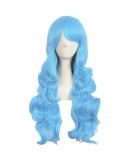 MapofBeauty 28 Charming Women Side Bangs Long Curly Synthetic Wig - Sky Blue - Buy Online on GoSupps.com