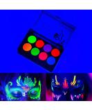 UV Black Light Reactive Face & Body Paint - Neon Fluorescent 8-Color Powder for Parties | Water-Based & Glow Under Black Light - Buy Online on GoSupps.com