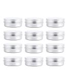 12 Pack 2 oz Silver Aluminum Cosmetic Sample Jars | Tight Seal Twist Cover for Lip Balm & Makeup - 60 ml Containers - Buy Online on GoSupps.com