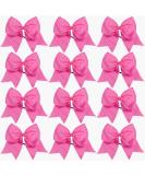 DEEKA 12PCS 8 Large Cheer Hair Bows Ponytail Holder for Teen Girls - Pink Sports Elastic Bands (Pack of 12) - Buy Online on GoSupps.com