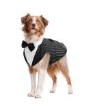 Dog Smoking Suit | Stylish Striped Gentleman Wedding Outfit for Dogs | Formal Pet Clothing - Buy Online on GoSupps.com