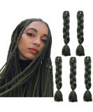SEGO 5 Packs Braid Extensions 24 Inch Crochet Afro Synthetic Hair - Dark Green Braiding Hair for Stunning Styles - Buy Online on GoSupps.com