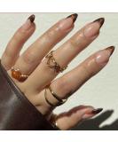 Medium Press on Nails - Full Cover Acrylic Stick On Nails | French Leopard Print Almond - Perfect for Women & Girls - Buy Online on GoSupps.com