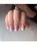 French Short False Nails - Pink Hypotenuse Square Press On Nails for Women & Girls | 24pcs Gift Set for Parties - Buy Online on GoSupps.com