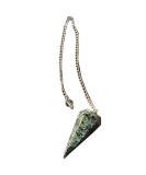 Pendula Natural Stone Jaspis Kambaba Crystal Pendant - Vintage Hexagonal Pendulum for Radioesthesia Chakra Healing & Reiki - Buy Online on GoSupps.com