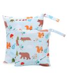 2-Pack Wet Bags for Toddler Diapers | Waterproof Organizer for Daycare Travel Gym Beach & Pool - Cute Bear Design - Buy Online on GoSupps.com