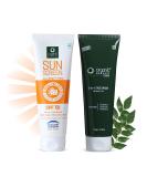3-in-1 Organic Face Wash & Sunscreen SPF 50 Combo for All Skin Types - Paraben & Sulphate Free | 100% Natural 100gm Each - Buy Online on GoSupps.com