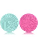 YalsFTY 2-Piece Silicone Makeup Brush Cleaner | Dual-Sided Scrubber Mat for All Brush Types | Green & Pink Cleaning Tool - Buy Online on GoSupps.com