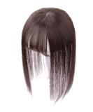 Clip In Crown Topper Real Hair with 3D Bangs for Thinner Hair - Dark Brown 30.5 cm Ideal Hair Accessory for Women - International Shipping Available - Buy Online on GoSupps.com