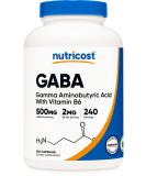 Nutricost GABA with Vitamin B6 500mg | 240 Capsules - High-Quality Supplement - Buy Online on GoSupps.com
