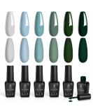 Beetles Blue Green Gel Nail Polish Set - 6 Colors Kit for DIY Home Manicure - Misty Gray, Dark Green, Baby Blue Soak Off Gel Polish - Halloween Nails - LED Nail Lamp Included - Perfect Gift for Women - Buy Online on GoSupps.com