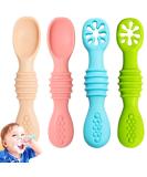 4 Pieces Baby Spoons Set - Silicone Learning Spoon for Babies 4+ Months | Feeding Starter Tools in 4 Colors - Buy Online on GoSupps.com