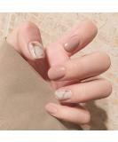 Brishow Coffin False Nails - 24pcs Short Natural Ballerina Stick on Nails for Women and Girls - Buy Online on GoSupps.com