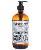 Newport Home and Body Co Hand Soap  Rosemary Mint  Glass Bottle Rosemary Mint 16 Fl Oz (Pack of 1) - Buy Online on GoSupps.com