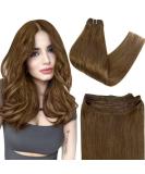 Easyouth Double Weft Sew in Human Hair Extensions - Medium Brown 22 Inch 100g - Buy Online on GoSupps.com