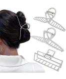 Rauimour 3pcs Metal Hair Claw Clips for Women - Geometric Cross Square Design - Fashion Hair Accessories for Thick & Thin Hair - Buy Online on GoSupps.com