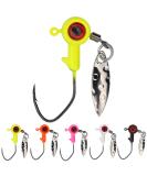 XFISHMAN Crappie Jigs Heads Kit 1/8 1/16 1/32oz - 50 Pack Panfish Fishing Jigs for Lead Head Jig Hook Lure - 1/16oz with Spinner - Buy Online on GoSupps.com