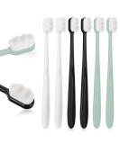 WLLHYF 6 PCS Extra Soft Toothbrush Micro Nano Toothbrushes with 10000 Bristles Sterile Fiber Adult Toothbrush Painless Brushing for Sensitive Gums Teeth Oral Gum Recession Adult Kid Children Black White Blue - Buy Online on GoSupps.com
