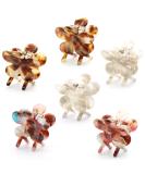 Cobahom 6 Pack Mini Flower Hair Claw Clips - Tortoise 1.26 Inch Cellulose Acetate Jaw Clamps for Thin Hair - No-Slip Hair Clamp for Women, Little Girls, and Pets - Cool Gray Floral Color - Buy Online on GoSupps.com