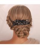 Kercisbeauty Wedding Bridal Black Rhinestones Hair Comb | Handmade Side Hair Jewelry for Prom Party & Halloween - Buy Online on GoSupps.com
