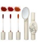 3-Part Dark Red Matte Liquid Lipstick Set - Long-Lasting Waterproof Lip Gloss with Mirror | Velvety Pigmented Lip Stain for Women & Girls - Buy Online on GoSupps.com
