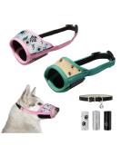 Buy 2-Piece Large Dog Muzzle Set with Adjustable Collar & Decorative Bags | Reduce Barking Biting & Eating Issues - Buy Online on GoSupps.com