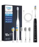 JTF Electric Toothbrush for Adults - Rechargeable Sonic Toothbrush with 6 Heads & 5 Modes - P100 Black - Buy Online on GoSupps.com