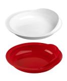 Providence Spillproof 9" Scoop Plate High-Low Adaptive Bowl - 2-Pack - Dish for Disabled, Handicapped, and Elderly Adults with Special Needs from Parkinsons, Dementia, Stroke or Tremors - PSC 996 2 Piece Set 1 Red - 1 White - Buy Online on GoSupps.com