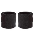 Suddora Wrist Sweatbands - Athletic Cotton Terry Cloth Wrist Bands for Basketball, Tennis, Football, Baseball (Pair) Black - Buy Online on GoSupps.com
