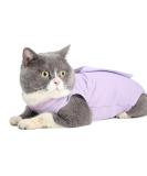 Easy Joy Recovery Suit for Cats - Postoperative Litter Clothing for Wounds & Skin Diseases | E-Collar Alternative - Soft Indoor Pet Outfit (L Purple) - Buy Online on GoSupps.com