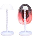 Wig Stand Set - 2 PCS Portable 14.1 Inches Plastic Wig Holder for Drying and Styling - White - Buy Online on GoSupps.com