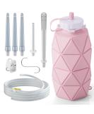 Collapsible Silicone Enema Bag Kit | 1.2L Capacity 5.2ft Hose & 5 Nozzles | Coffee Enema for Colon Cleanse - International Shipping Available - Buy Online on GoSupps.com