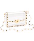 COROMAY Clear Purse for Women, Clear Crossbody Bag Stadium Approved, Fashion Rivet Decor Clear Purses Clear Purse-gold - Buy Online on GoSupps.com