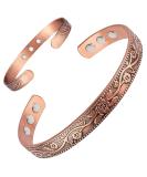 Cigmag 9X Copper Magnetic Bracelet for Women - Ultra Strength Magnet, Adjustable Cuff Bangle with Gift Box - Flower Copper Design - Buy Online on GoSupps.com