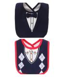 FEIFEI'S BOW 2PCS Baby Kids Bibs | Cotton Gentleman Bow Feeding Bandana Apron Set - Buy Online on GoSupps.com