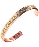Women's Pure Copper Magnetic Healing Bracelet for Arthritis & Joint Pain Relief - Adjustable Rope Inlay Style | Earth Therapy Reddish Brown - Buy Online on GoSupps.com