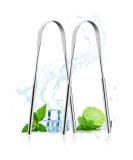 Acwoo Stainless Steel Tongue Cleaner Set - 2 Pieces for Effective Oral Care | Bad Breath Solution | Durable Tongue Scrapers for Adults - Buy Online on GoSupps.com