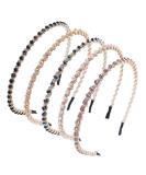 Oenothera 5 pieces of hair accessories fashionable hair ripening rhinestone elastic hair band non -slip tine fored headband for girls dancing party everyday clothing work (5 colors) - Buy Online on GoSupps.com