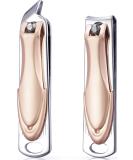 Rose Gold Nail Clippers Set - Sharp Stainless Steel Fingernail and Toenail Cutter for Women - 2 Pcs (Style 2) - Buy Online on GoSupps.com