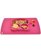 Silicone Divided Toddler Plates - Non Slip Suction Plates for Babies & Kids - BPA Free FDA Approved - 7owl-red - Buy Online on GoSupps.com