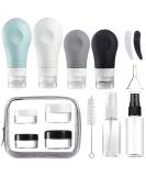 Gemice TSA Approved Travel Bottles - Leak Proof Silicone Squeezable Containers Set (16 Pack) - Grey - Buy Online on GoSupps.com