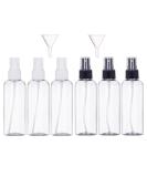 6Pcs 100ml Spray Bottle Empty Plastic Fine Mist Travel Atomiser Set with 2 Funnels - Clear Refillable & Reusable Travel Size Bottle Toiletries Liquid Containers for Cosmetic Make-up by JamHooDirect - Buy Online on GoSupps.com