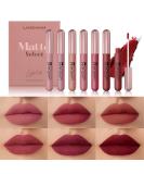 6 Colors Matte Lip Gloss Set - Moisturizing Non-Stick Cup Velvet Lipstick | Buy Online Worldwide - Buy Online on GoSupps.com