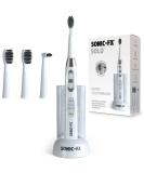 Sonic-FX Solo Sonic Rechargeable Toothbrush | 3 Brushing Modes with Smart Timer & Charging Dock | Includes 3 Brush Heads - White - Buy Online on GoSupps.com