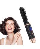 Cordless Ionic Hair Straightener Brush - Mini Travel Hot Brush for Women Dual Voltage Compact Design Perfect for Thick Curls and Straightening - Buy Online on GoSupps.com