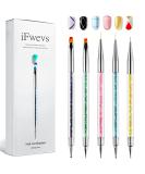 iFwevs Nail Art Brushes 5pcs Double Ended Kit - Nail Liner Brush and Dotting Tool Set - Buy Online on GoSupps.com