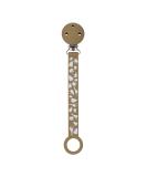 Nattou Pacifier Clip with Universal Holder - Silicone 21 cm Mocha Pattern | Safe & Stylish for Babies - Buy Online on GoSupps.com